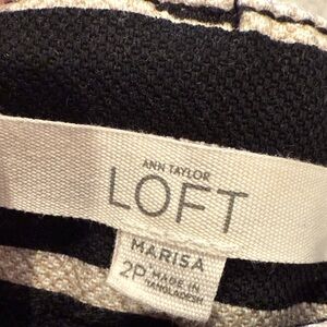 LOFT Black and White Ankle Pants